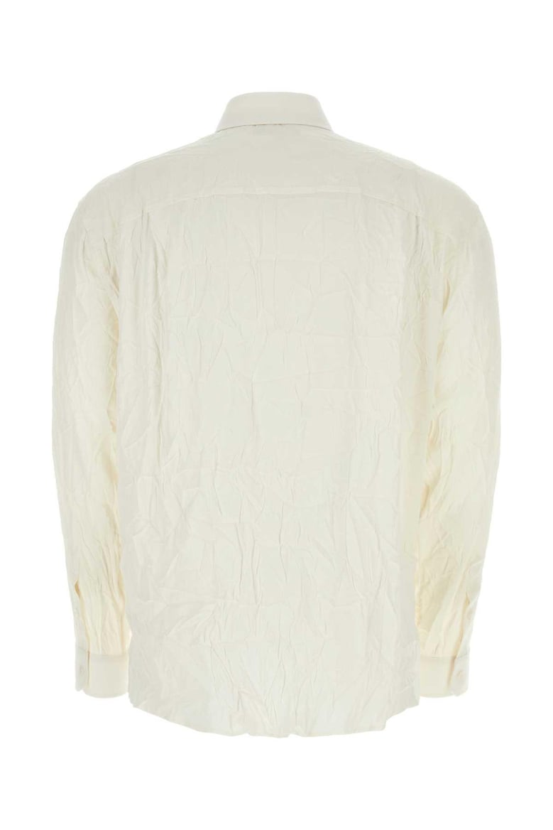 ivory stretch silk shirt by Selfnex
