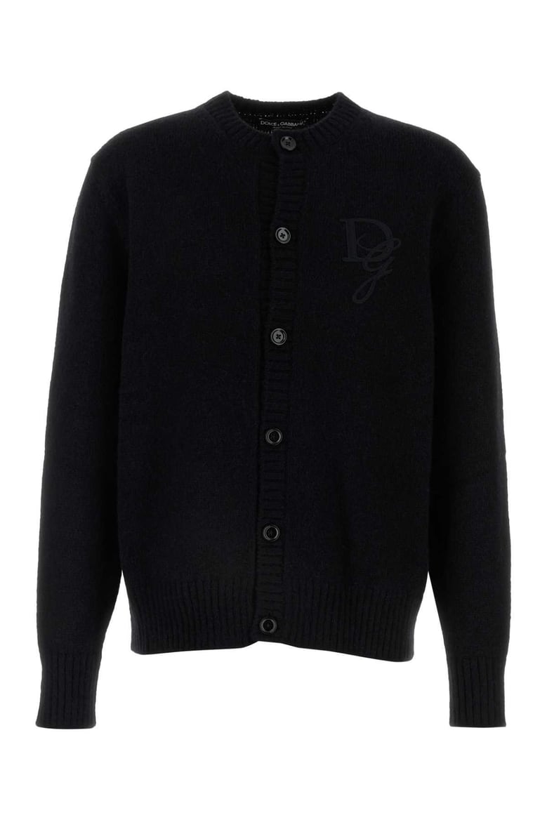 black nylon blend cardigan by Selfnex
