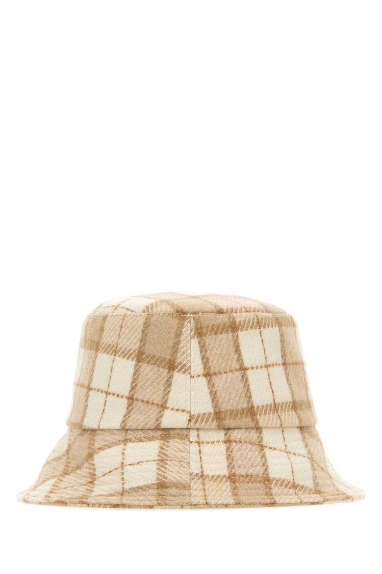 embroidered wool blend clarion bucket hat by Selfnex