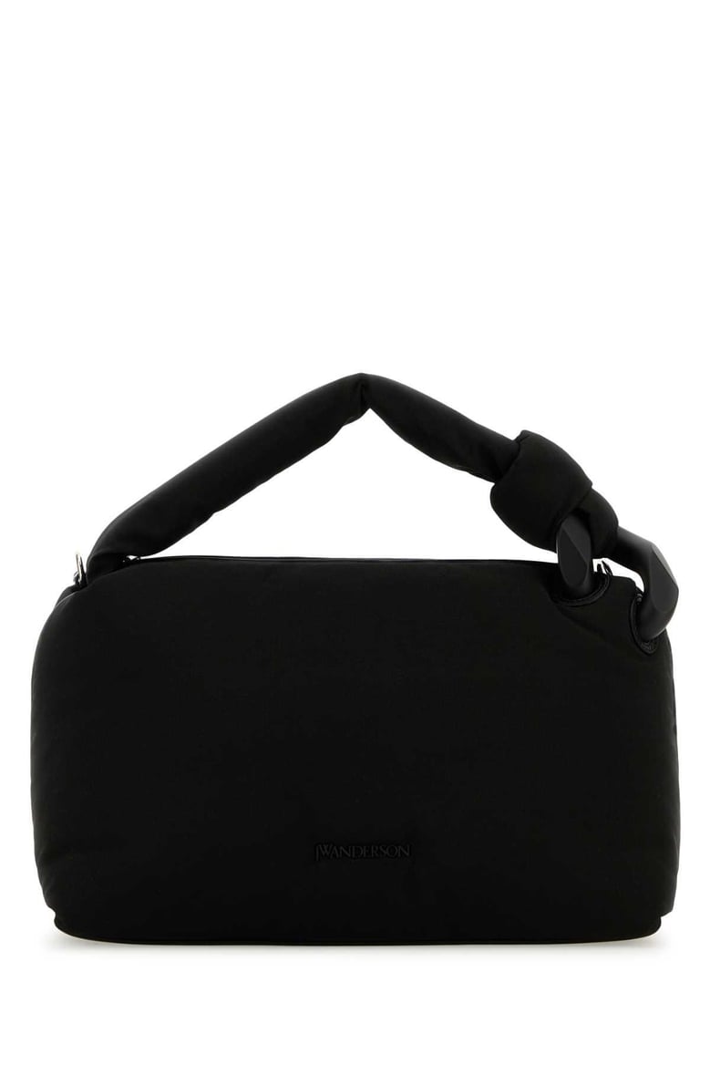 black fabric jwa puffy handbag by Selfnex