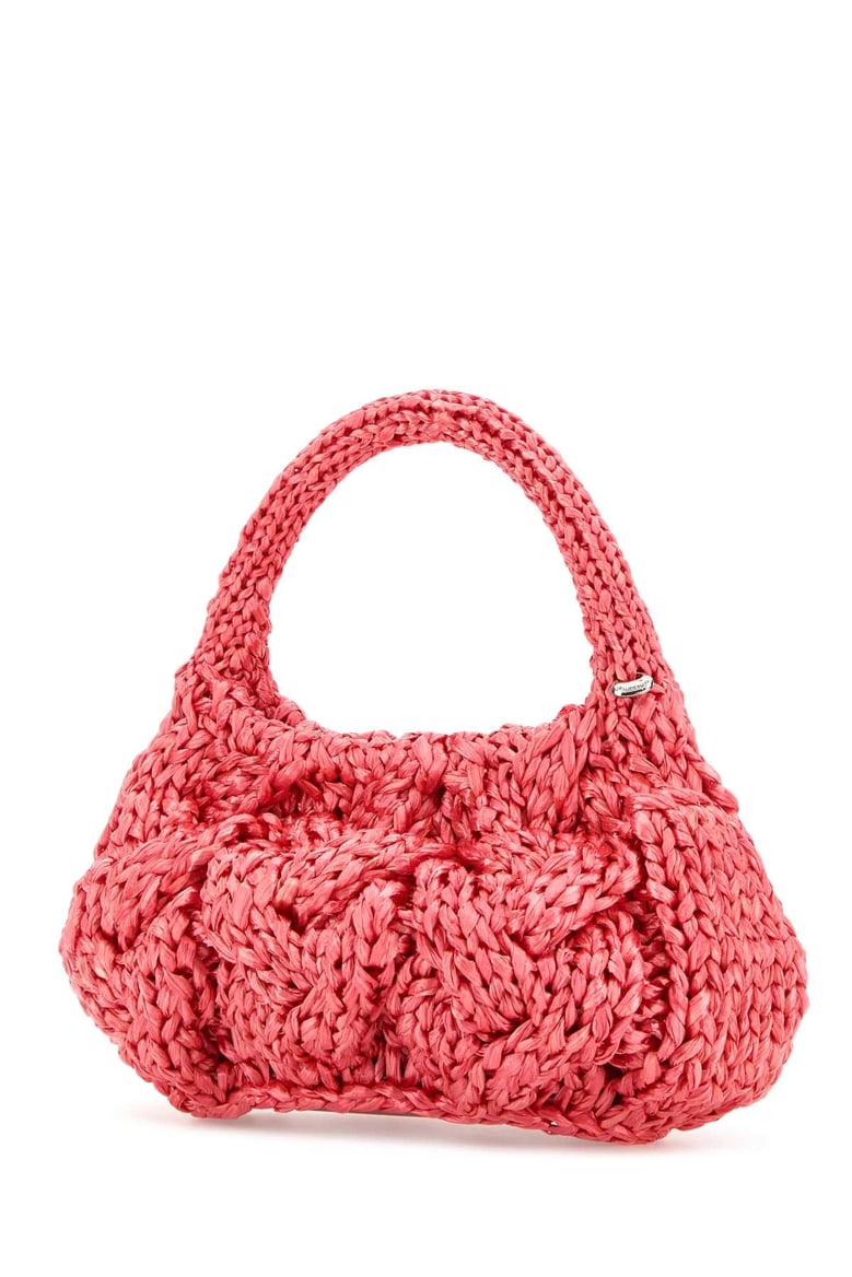 fuchsia raffia small cable handbag by Selfnex