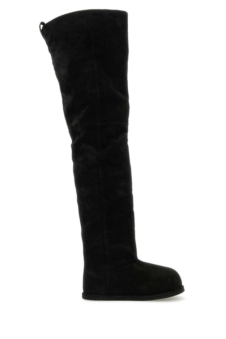 black suede heidi over-the-knee boots by Selfnex