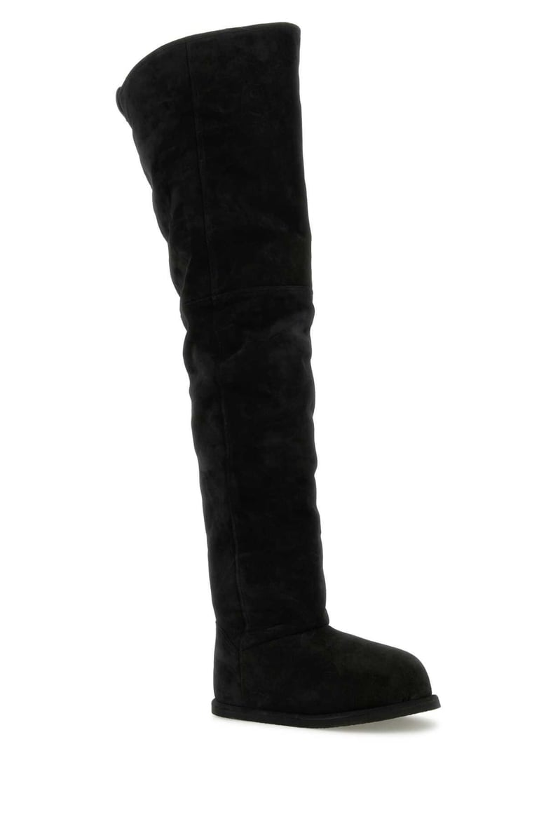 black suede heidi over-the-knee boots by Selfnex