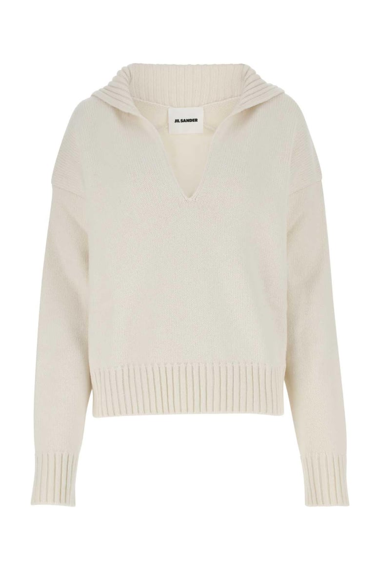 ivory cashmere blend oversize sweater by Selfnex