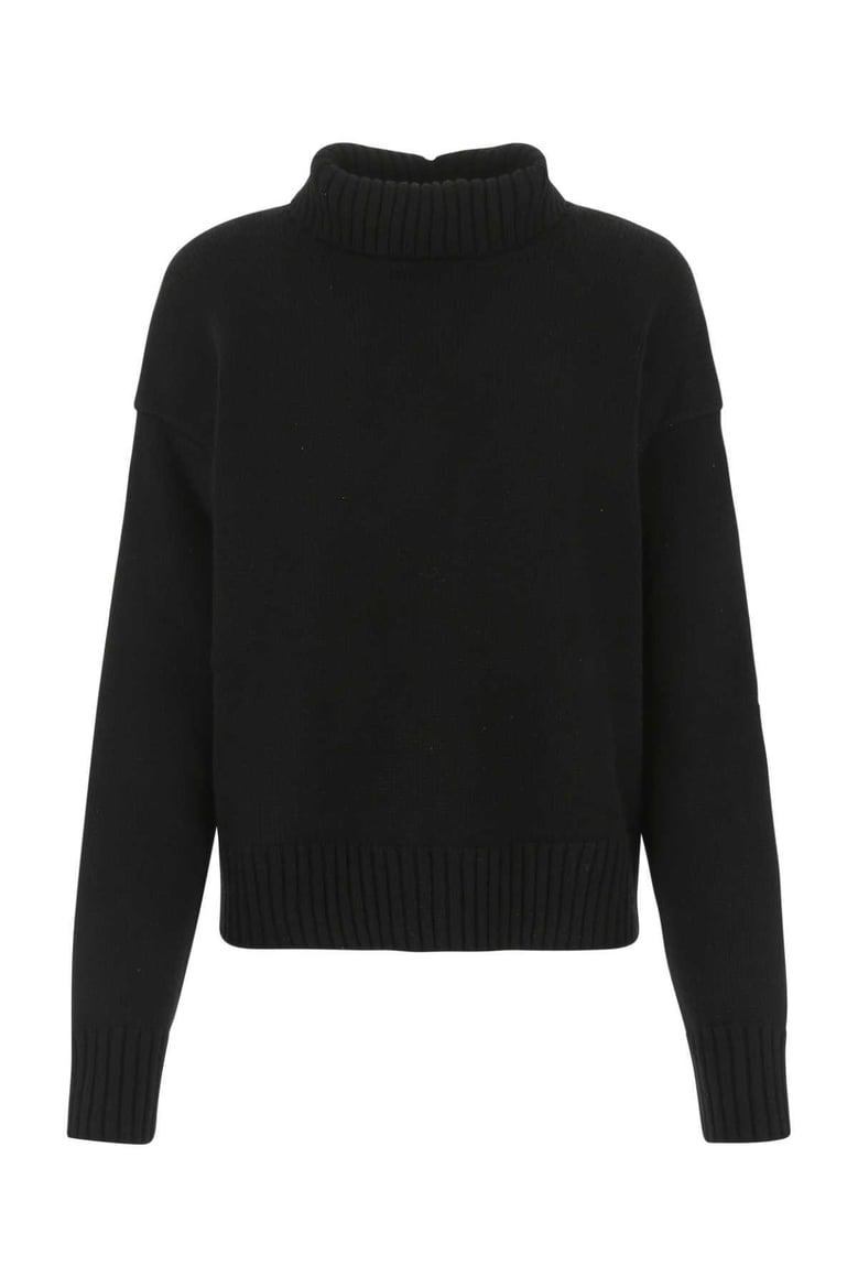 black cashmere blend oversize sweater by Selfnex