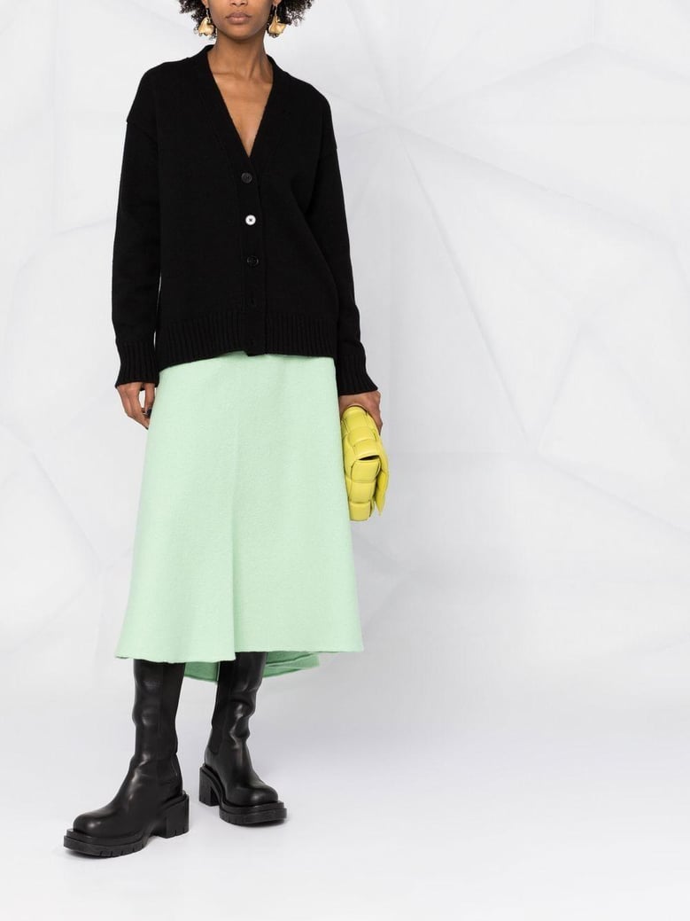 long-sleeved black cashmere cardigan by Selfnex