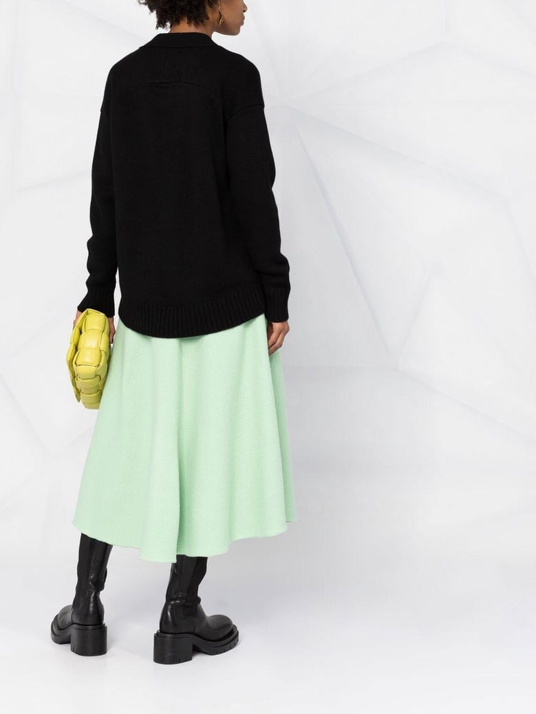 long-sleeved black cashmere cardigan by Selfnex