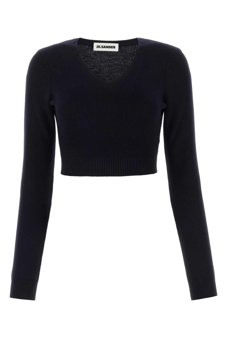 midnight blue wool sweater by Selfnex