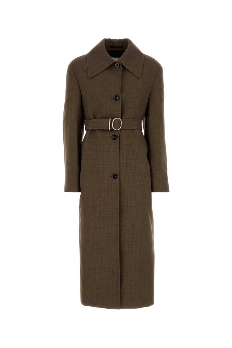 embroidered wool blend coat by Selfnex