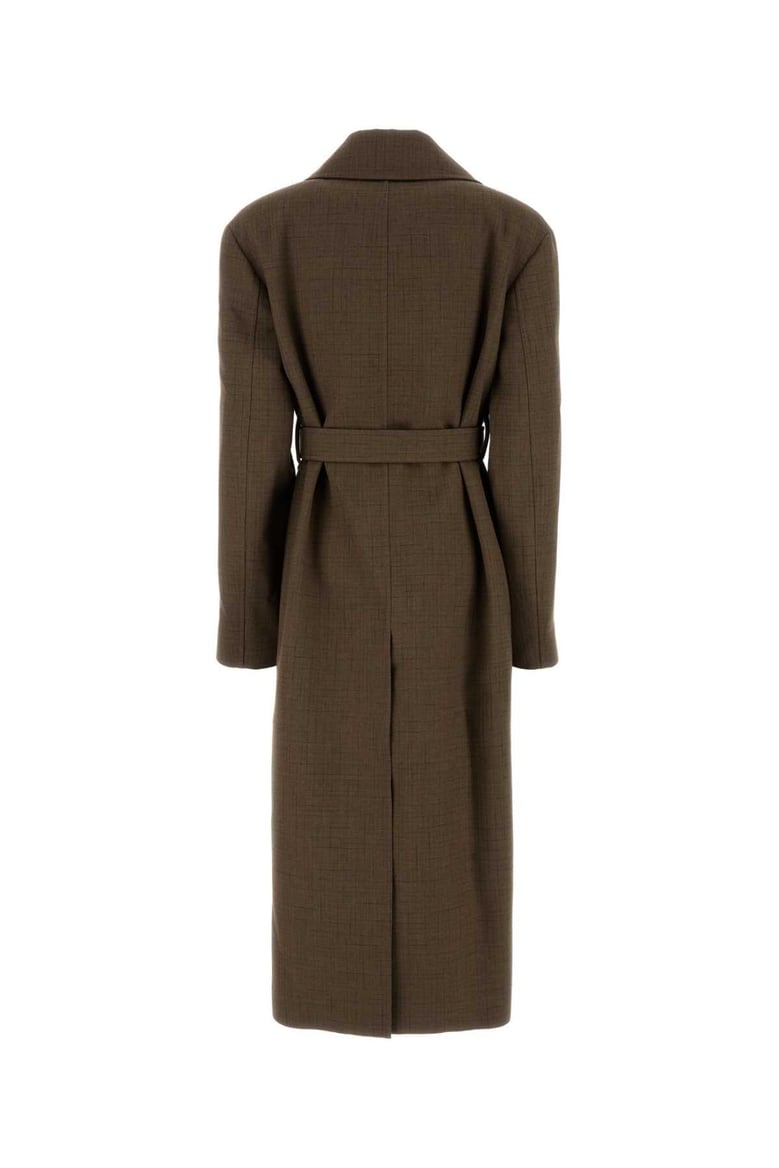 embroidered wool blend coat by Selfnex