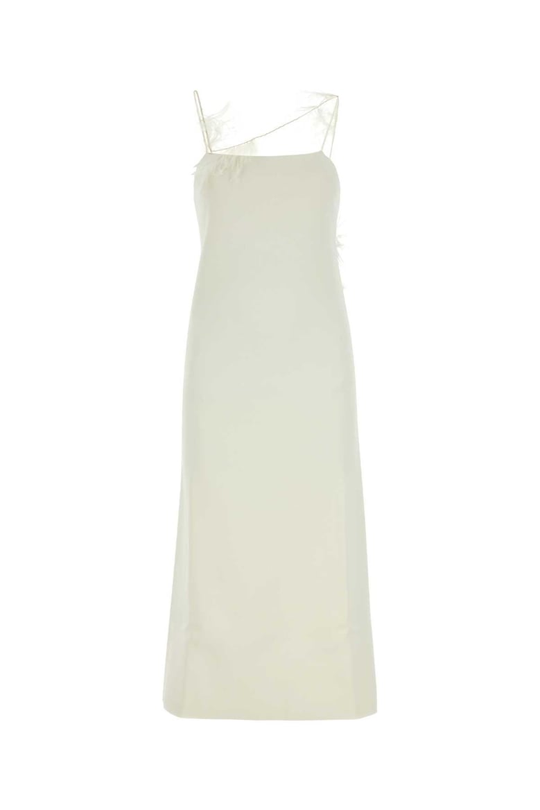 ivory viscose blend dress by Selfnex
