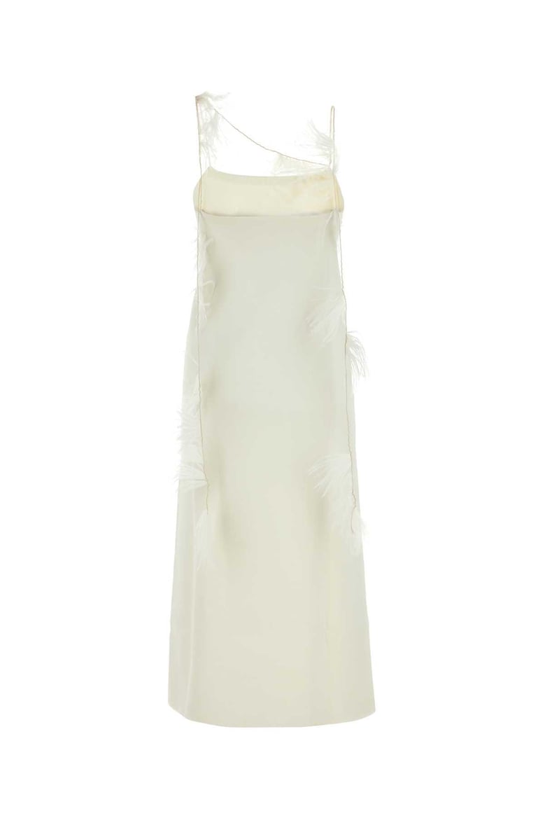 ivory viscose blend dress by Selfnex