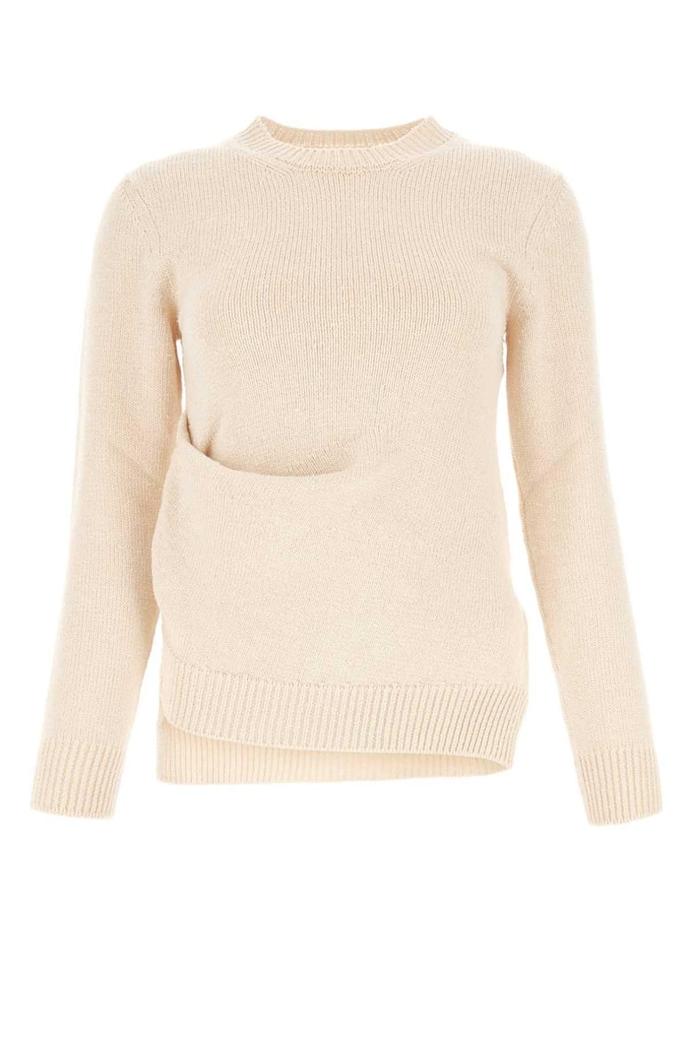 ivory cotton blend sweater by Selfnex