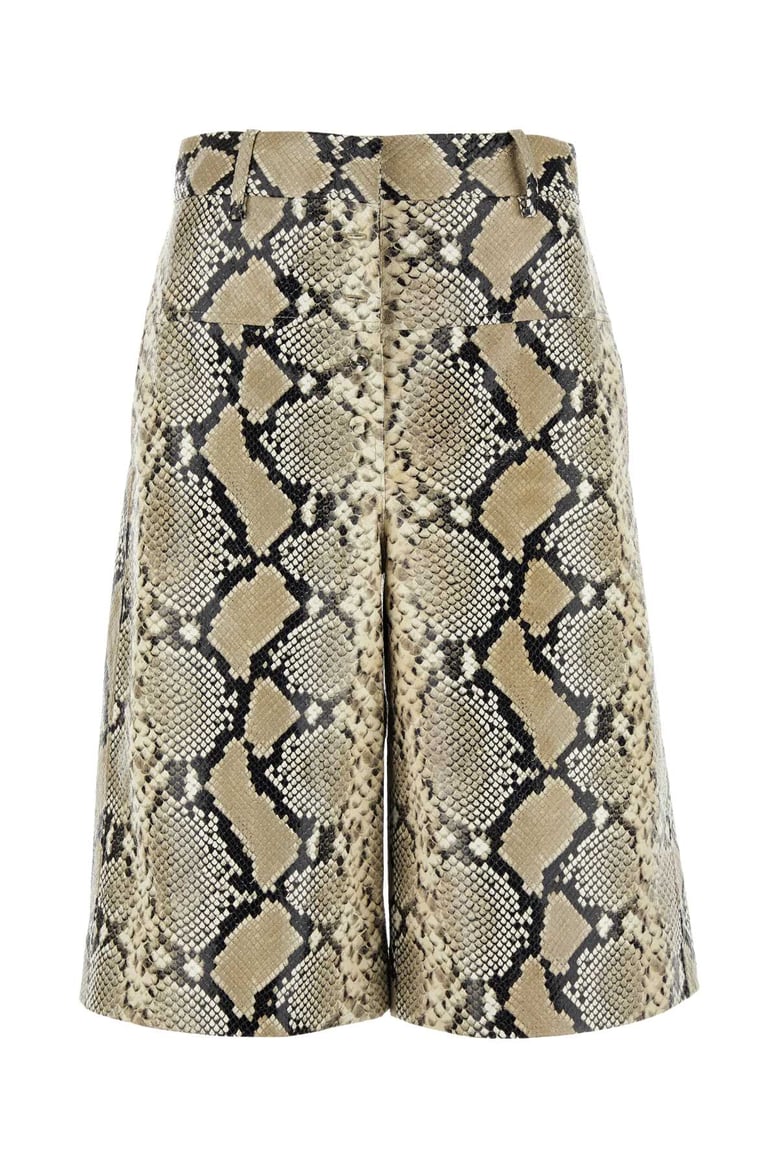 printed leather bermuda shorts by Selfnex