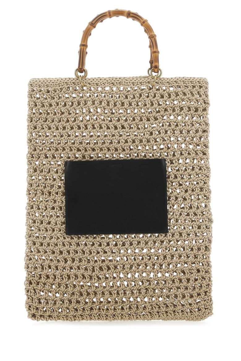 beige rope medium shopping bag by Selfnex