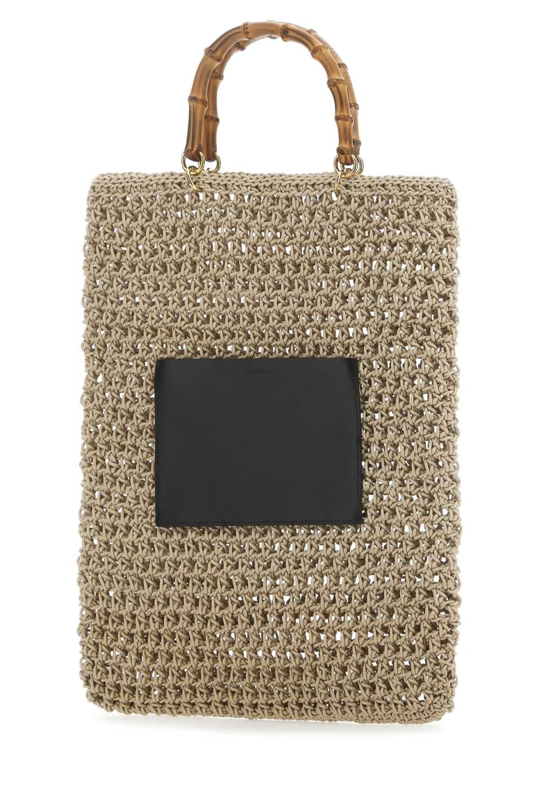 beige rope medium shopping bag by Selfnex