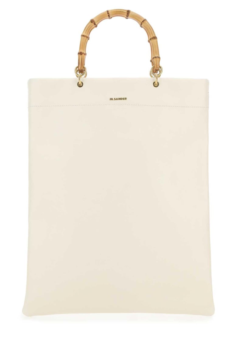 ivory leather medium shopping bag by Selfnex