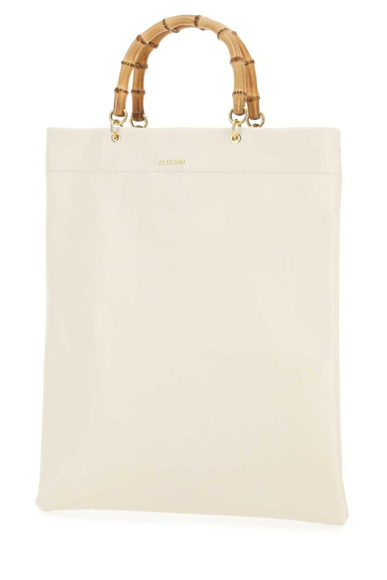 ivory leather medium shopping bag by Selfnex