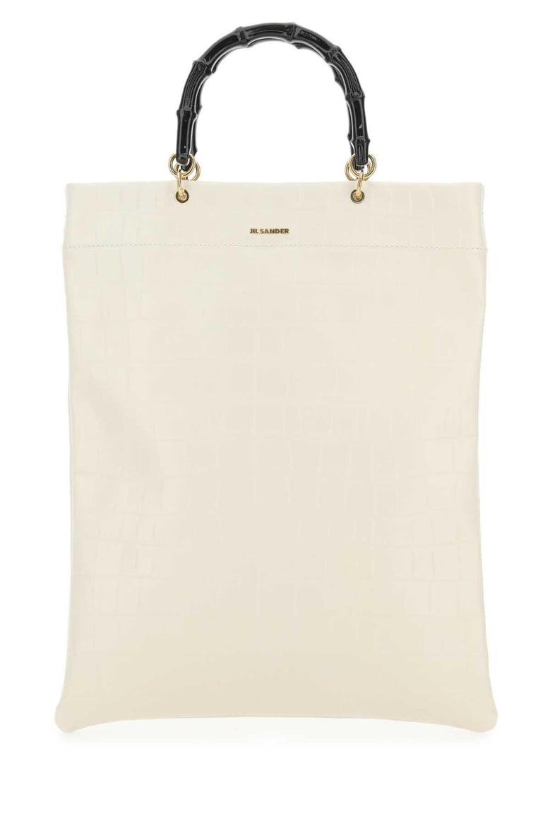 ivory leather medium shopping bag by Selfnex