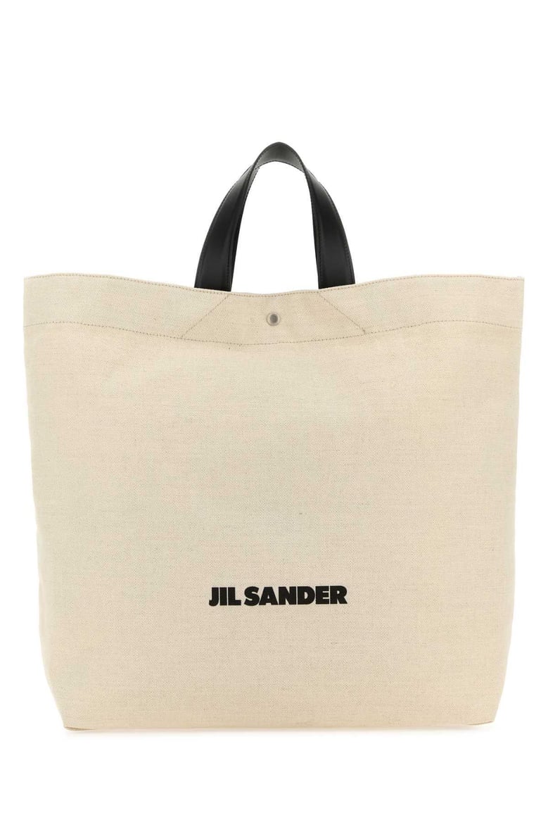 sand canvas flat shopping bag by Selfnex