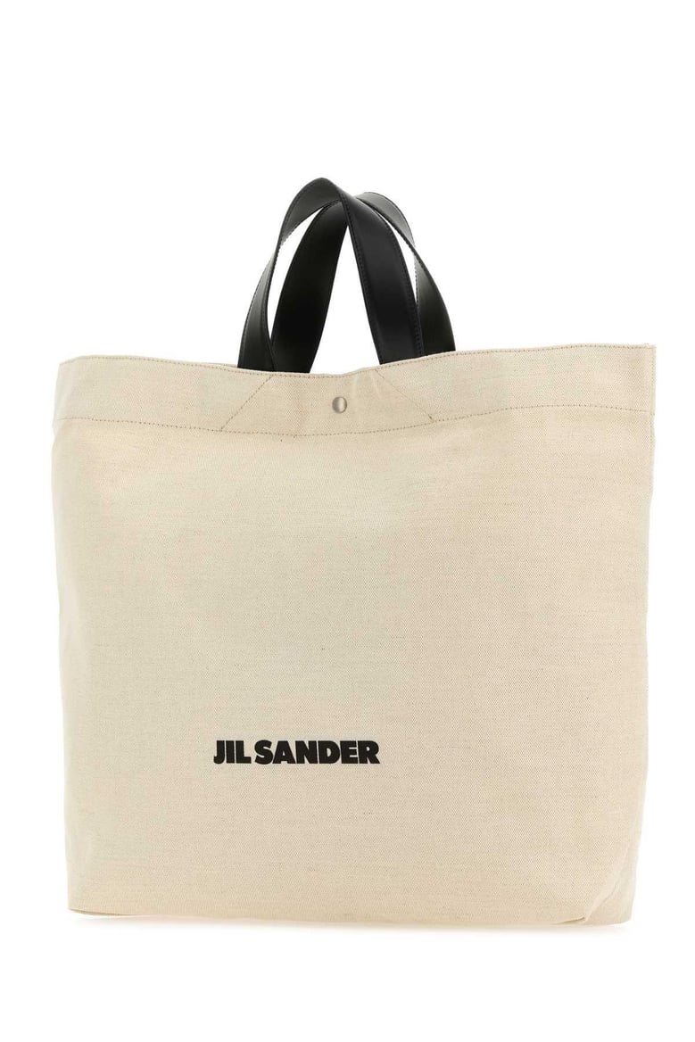 sand canvas flat shopping bag by Selfnex