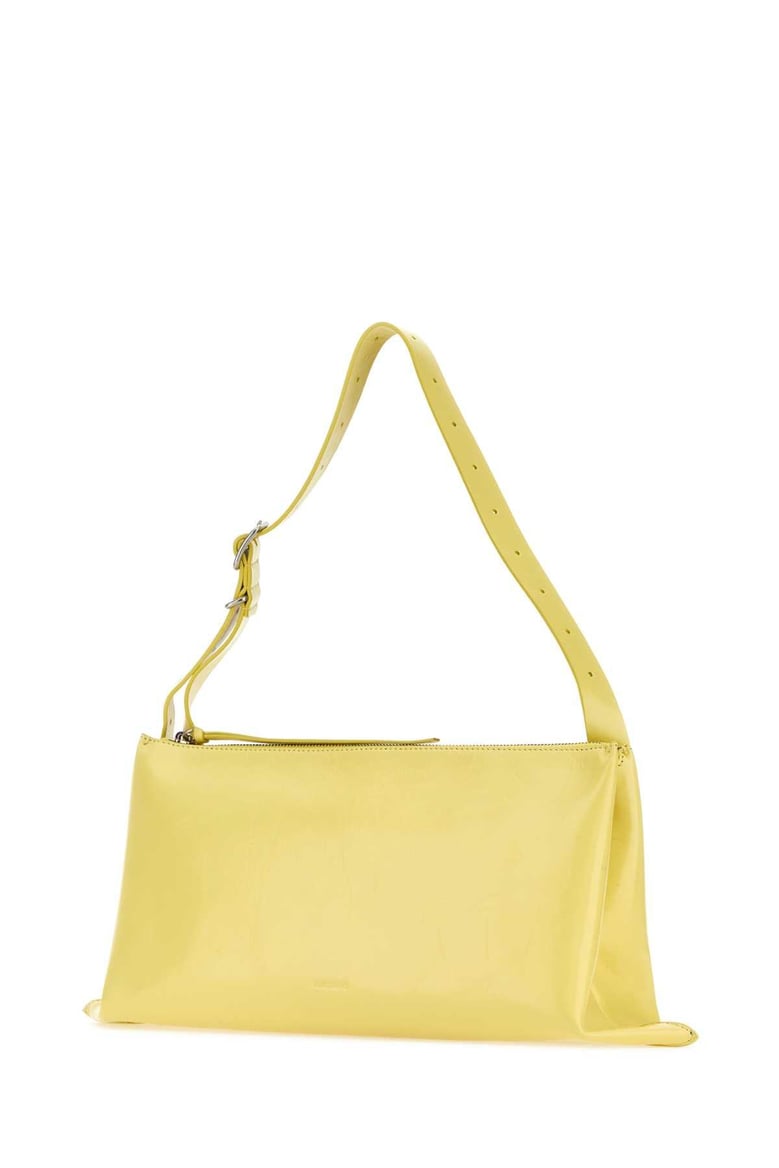 yellow leather shoulder bag by Selfnex