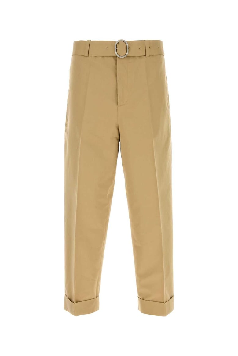 beige cotton blend pant by Selfnex