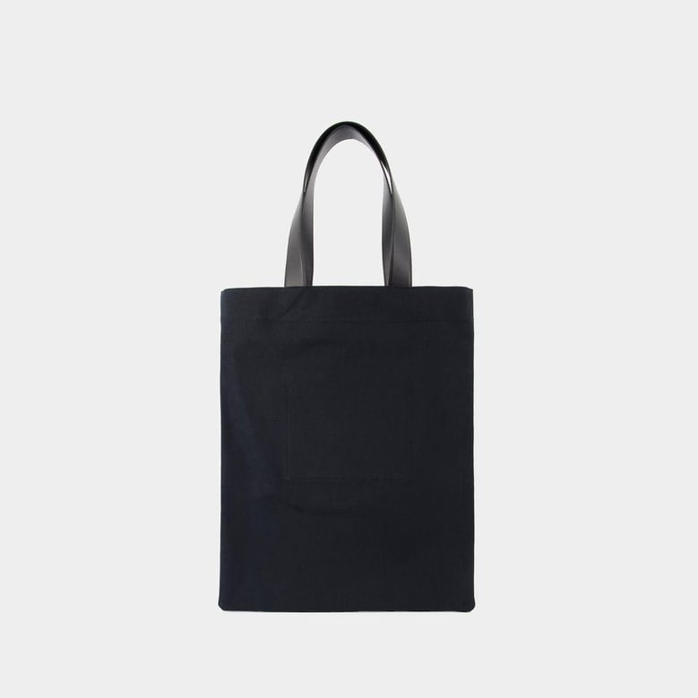 black canvas medium book shopping bag by Selfnex