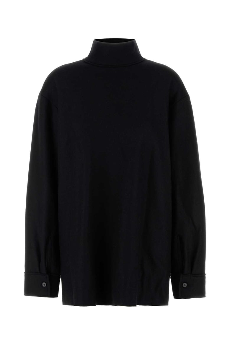 black wool blend blouse by Selfnex
