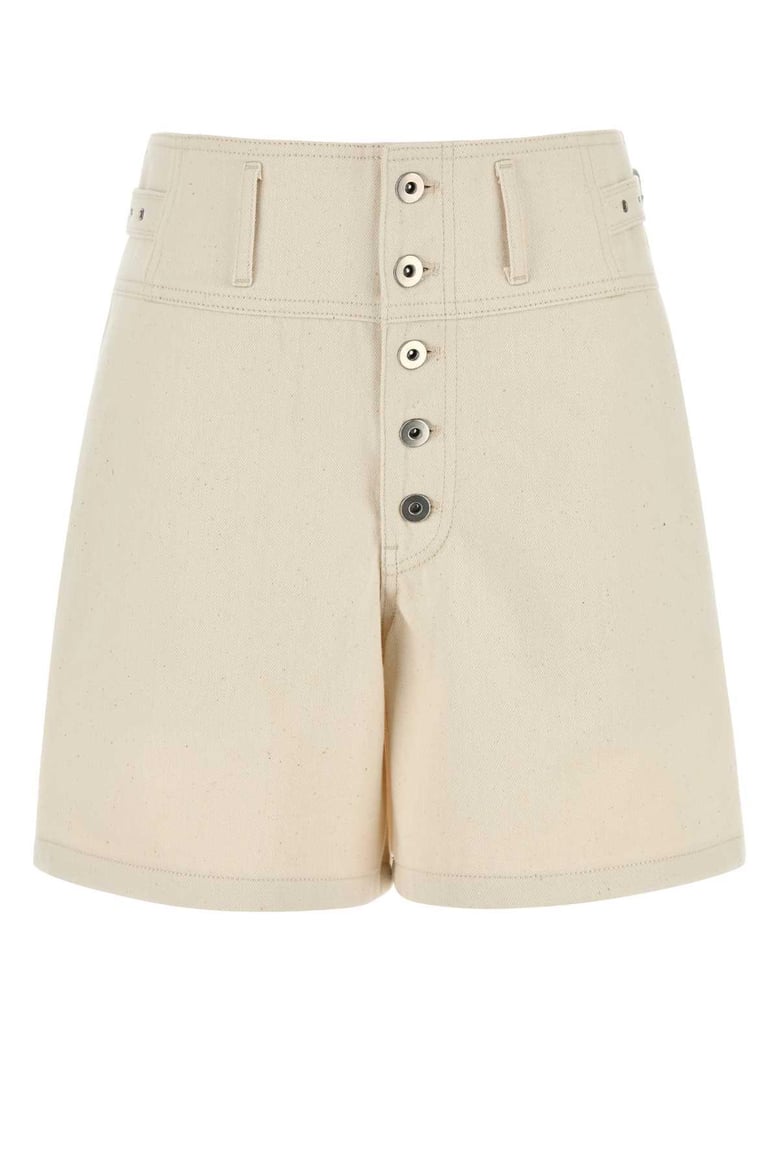 sand denim bermuda shorts by Selfnex