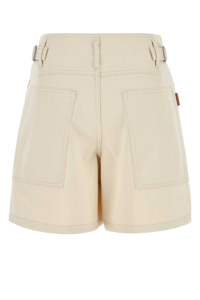 sand denim bermuda shorts by Selfnex