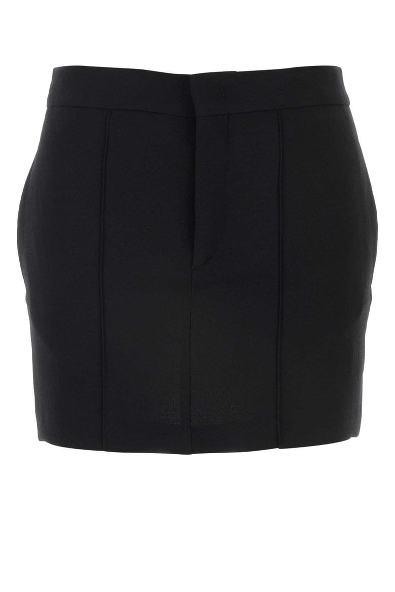 black stretch polyester blend licoba mini skirt by Selfnex
