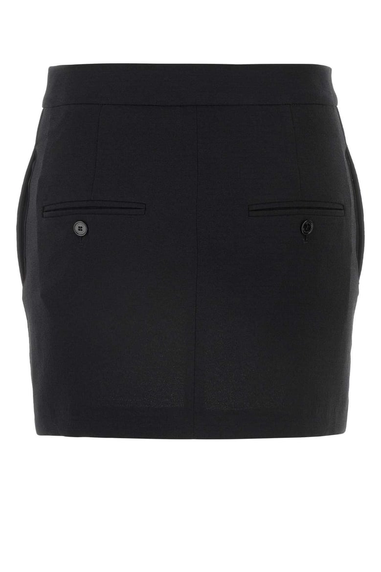 black stretch polyester blend licoba mini skirt by Selfnex