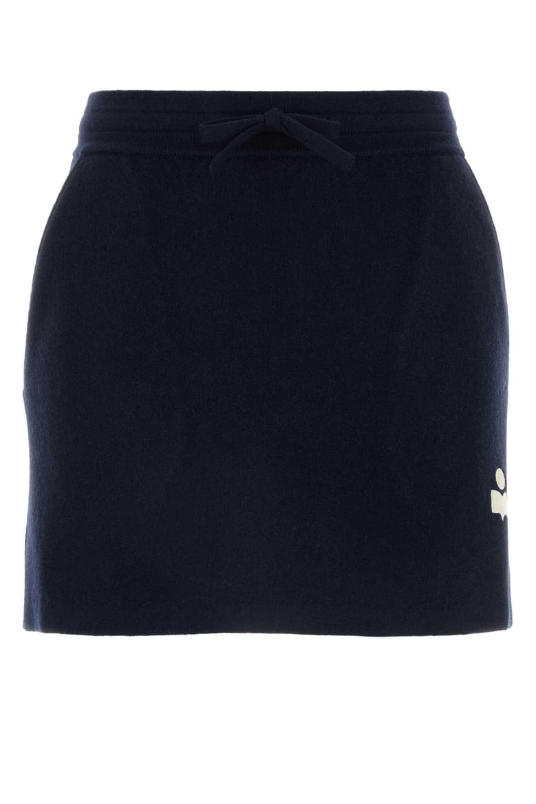 midnight blue stretch cotton blend amaline mini skirt by Selfnex