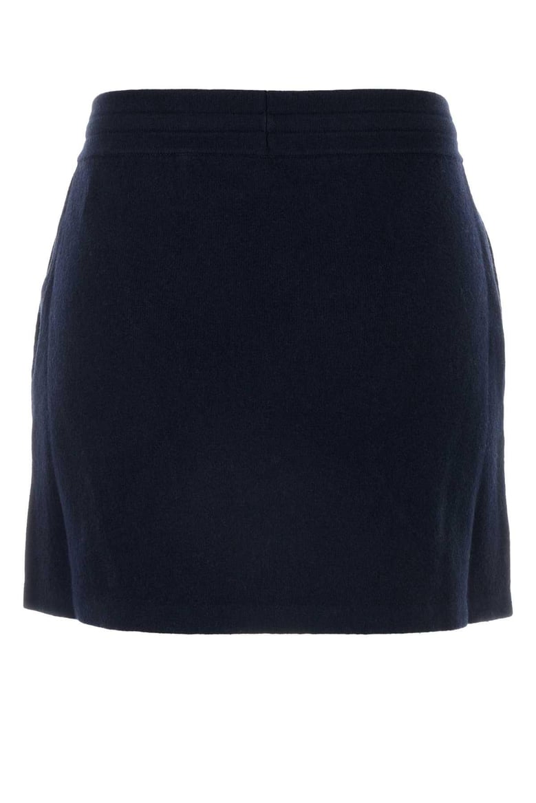 midnight blue stretch cotton blend amaline mini skirt by Selfnex