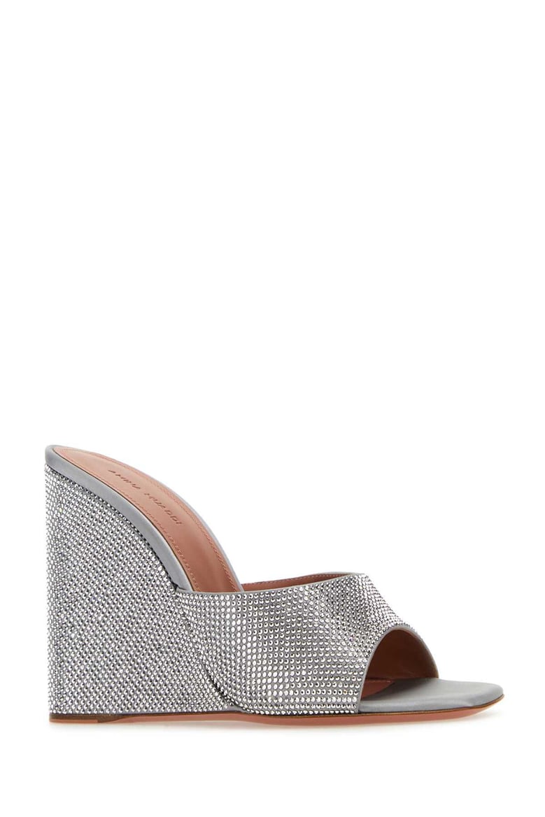 embellished satin lupita mules by Selfnex