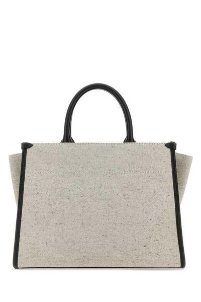 two-tone canvas small in & out shopping bag by Selfnex