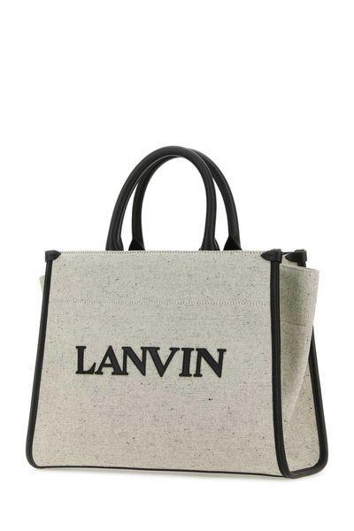 two-tone canvas small in & out shopping bag by Selfnex