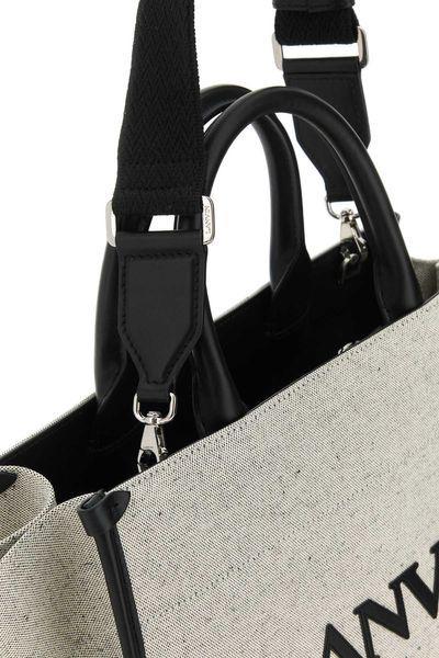 two-tone canvas small in & out shopping bag by Selfnex