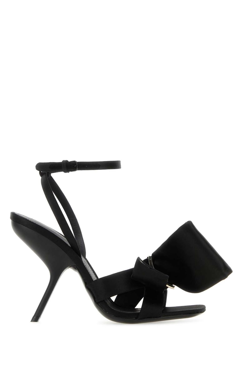 black satin sandals by Selfnex