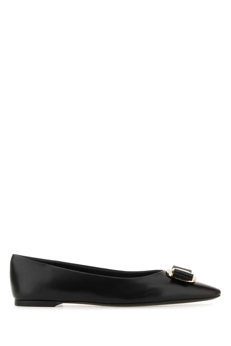black leather zea ballerinas by Selfnex