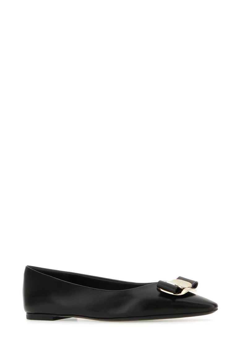black leather zea ballerinas by Selfnex