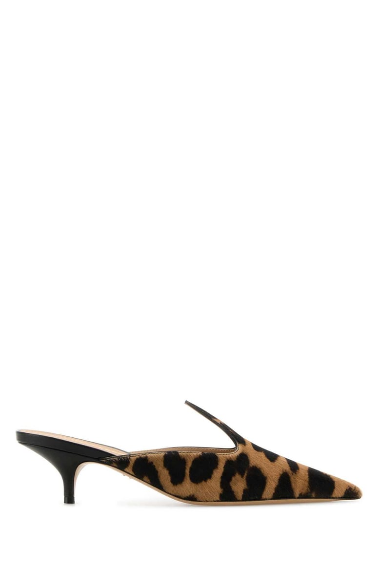 printed calf hair dorye mules by Selfnex