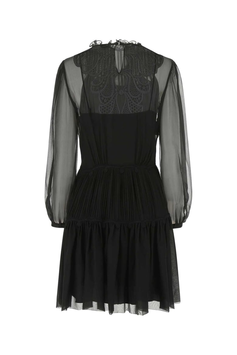 black chiffon mini dress by Selfnex