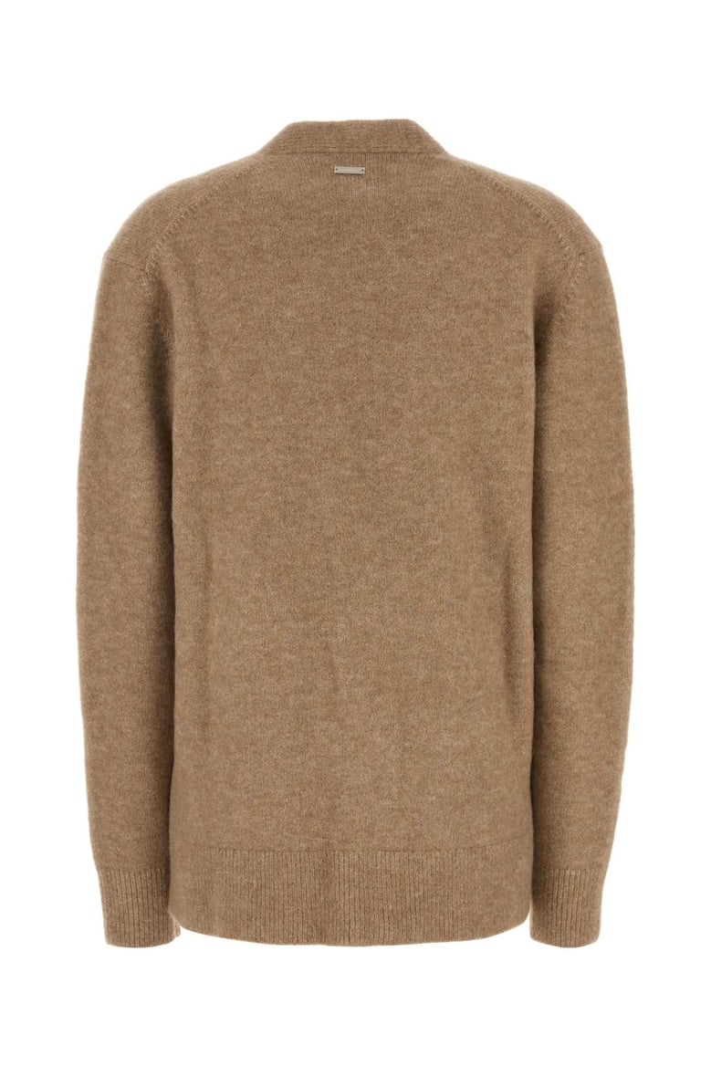 camel stretch alpaca blend oversize cardigan by Selfnex