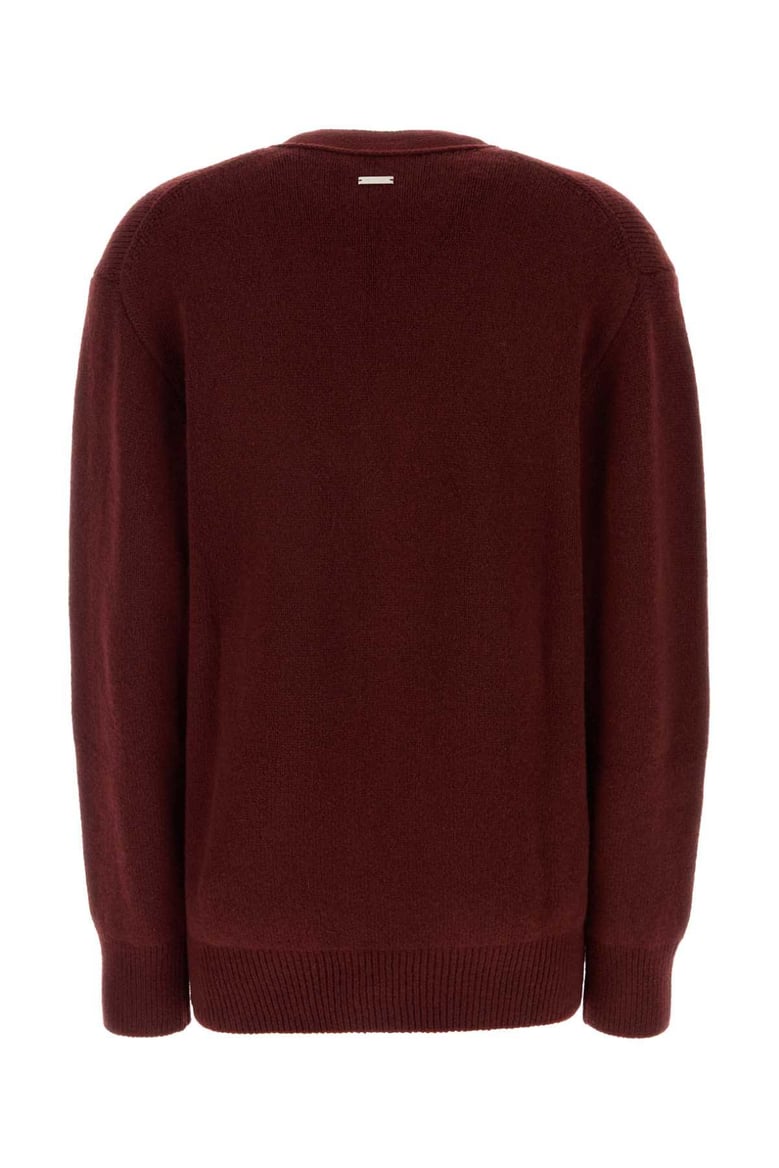 burgundy cashmere blend cardigan by Selfnex