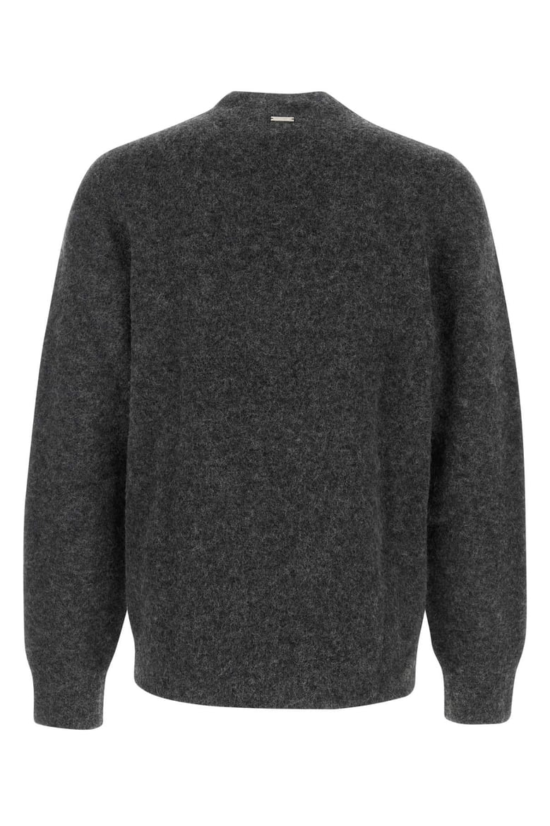 charcoal stretch alpaca blend sweater by Selfnex
