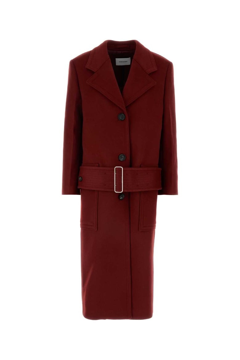 tiziano red wool blend coat by Selfnex