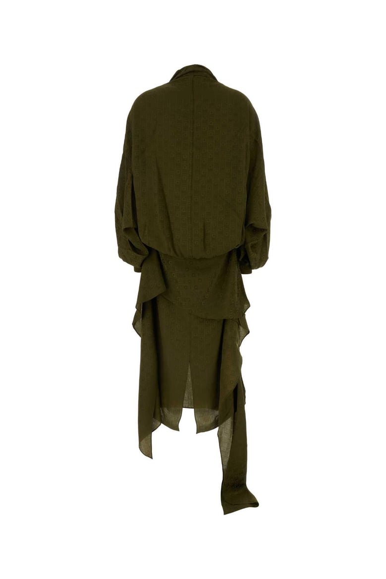 olive green silk dress by Selfnex