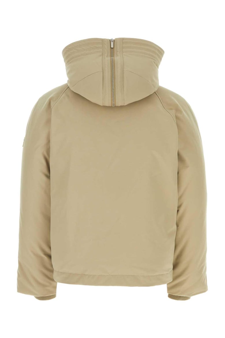 beige polyester blend padded jacket by Selfnex